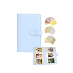 Mini Photo Album 108 Pockets for Fujifilm Instax Mini LiPlay 99 12 11 evo 40 90 70 50S 26 25 9 8+ 8 7S Camera With 60pcs Cute Colorful Stickers (Blue)