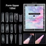 120st nagelform för polygel - Akrylnaglar - Nageltippar Transparent Nr - 8