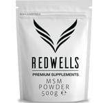 MSM Powder REDWELLS Crystalline Methyl Sulfonyl Methane GMO Free - 500g Pack