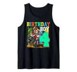 Kids 4 Years Old Kid Birthday Boy Dirt Bike Motorcycle 4th Tank Top