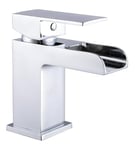 VeeBath Kinross Cascade chromé évier Robinet mélangeur pour lavabo de Salle de Bain de Luxe Moderne Robinet à Levier avec bonde de vidage