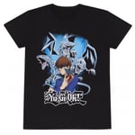 Yu-Gi-Oh! Unisex Adult Seto Kaiba and Blue Eyes White Dragon T-Shirt - XXL