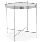 Table d'Appoint Ronde Pliable "Minois" 45cm Argent