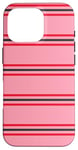 Coque pour iPhone 16 Pro Rose et rouge rayé mignon girly esthétique Preppy Stripe