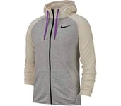 Nike M NK Dry Hoodie FZ Fleece Sweat-Shirt Homme, Grey Heather/Pale Ivory/Bright Violet/(Black), FR : 2XL (Taille Fabricant : 2XL)