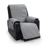 TIANSHU Housse Fauteuil Relax Imperméable, Housse pour Canapé Relax Housse Matelasse Réversible Chat Chiens Fauteuil Protection Lavable Résistant à l'usure Antidérapant(1 Place, Gris Clair)