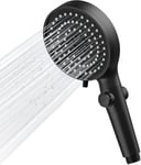 Pommeau de Douche Haute Pression avec Filtre Remplaçable, Pommeau de Douche Économie Deau de Salle de Bain, 5 Modes de Pulvérisation, Arrêt à Un Bouton, Noir