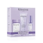 KÉRASTASE Coffret Découverte Blond Absolu - Hydratation & Brillance - Shampoing Bain Lumière + Soin Cicaflash + Huile Cicaextreme - Cheveux Blonds Décolorés ou Méchés - Format Voyage