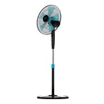 Cecotec EnergySilence 500 Ventilateur sur pied 40 W, 5 pales de 40 cm de diamètre, oscillant, 3 vitesses, hauteur réglable 110-130 cm, moteur en cuivre (Noir | 110-130 cm)