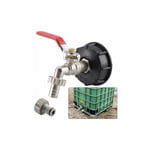 Adaptateur de réservoir de vidange ibc pour Robinet de Jardin en Laiton avec raccord de Tuyau, raccord cuve 1000 litres 12,7 mm