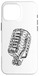 Coque pour iPhone 16 Pro Max Classic Retro Vocal Microphone Vintage