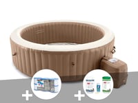 Kit spa gonflable Intex PureSpa Sahara rond Bulles 8 places + 12 filtres + Kit de traitement au brome