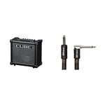 Roland Cube 10Gx Guitar Amplifier, Compact 10-Watt Guitar Amp with Custom-Designed 8-Inch Speaker & Black Series Instrument Cable Black, RIC-B10A, Length: 10 ft/3 m