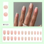 French Fake Nails Green Wavy Nail Tips Fashion Press on Nails  Women Girls