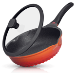 Frying Pan with Lid Non Stick Large 28cm/ 4.6L Anti Scratch Heavy Duty Induction