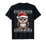 Cute Owl Christmas Santa Hat Owl Lover Boys Girls Funny Xmas T-Shirt