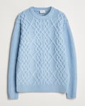 Drôle de Monsieur Heavy Cable Knit Pullover Light Blue