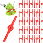 50 Pi¿¿ces Lame Coupe Bordure Tondeuse ¿¿ Gazon, Lames de Grass Trimmer Brush Cutter, Rouge Lames en Plastique de Rechange, Jardin et Pelouse Coupe Bordures Grass Trimmer, 13,5cm (50 pcs)