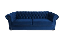 CHESTERFIELD DELUXE bäddsoffa 3-sits Mörkblå - Bäddsoffor