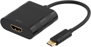 DELTACO USB 3.1 til HDMI adapter, USB type C Ha - HDMI Ho, svart