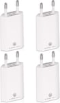 4X Double Chargeur Usb 12W / 2400Ma Pro Series Alimentation Universelle Adaptée Pour Téléphone Portable, Batterie Externe Et Enceinte Bluetooth (90°, Double Sortie Usb) Blanc[CHA242179]