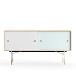 House of Finn Juhl - Sideboard Without Tray Unit, Oak, White/Light Blue, Light Blue Steel - Sideboards - Finn Juhl - Flerfarget - Metall/Tre