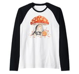 Cute Kawaii Grim Reaper The Death Mushroom Halloween Raglan Baseball Tee