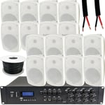 1600W LOUD Outdoor Bluetooth System 16x White Speaker Weatherproof Music Player