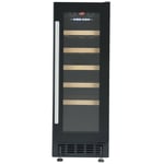 Cookology CWC301BK Black Glass Wine Cooler | 20 Bottle 30cm Undercounter Fridge