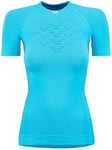 X-BIONIC Women Effektor 4.0 Run Short Sleeve Shirt - Turquoise/Arctic White, X-Large