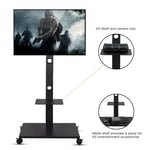 Universal LCD LED Plasma VESA Mount TV Stand Bracket Mobile Trolley Lock Wheels