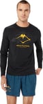 Asics Men's Fujitrail Logo Ls Top Performance Black/Carbon/ Fellow Yellow, S