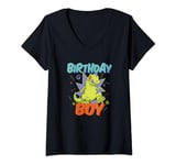 Femme Rugrats Birthday Boy Reptar Big Chest Logo T-Shirt avec Col en V