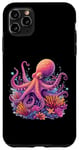 Coque pour iPhone 11 Pro Max Pieuvre récif de corail sous l'eau Idée créative Inspiration