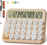 Calculatrice mécanique 12 Chiffres, écran LCD Extra Large de 5 Pouces, Calculatrice de Bureau à Piles, Gros Boutons faciles à Presser, écran inclinable à 15° pour Les Enfants