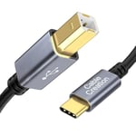 CableCreation Câble d'imprimante USB-C 2 m, câble USB C vers USB B 2.0, câble USB-C vers USB type B, compatible avec MacBook Pro, HP, Canon, Brother, imprimantes Samsung, etc. PVC avec boîtier en