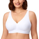 AISILIN Soutien Gorge sans Armature Grande Taille Non Rembourré pour Femme Blanc 95D