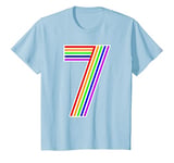 Youth Happy Family Clothing Rainbow 7th Birthday Number 7 T-shirt T-Shirt