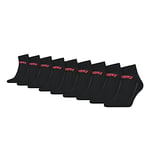 Levi's Unisex Batwing Logo Ankle mid-cut Socks Jet Black 35/38 pack of 9