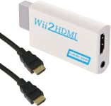 Adaptateur HDMI full HD 1080 p pour Nintendo Wii Wii U - Blanc + câble HDMI 1 m