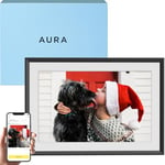 Aura Carver WiFi Digital Picture Frame | The Best Digital Frame for Gifting | Send Photos From Your Phone | Quick, Easy Setup in Aura App | Free Unlimited Storage | Gravel with White Mat