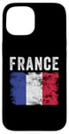 Coque pour iPhone 15 Drapeau de la France vieilli – Hommes, femmes, enfants – Drapeau français