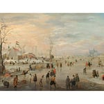 Artery8 Hendrick Avercamp Enjoying The Ice Skating Painting Large Wall Art Poster Print Thick Paper 18X24 Inch