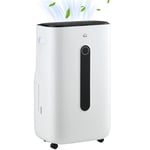 HOMCOM 20L/Day Quiet Air Dehumidifier with Purifier, Timer, for Home Laundry