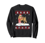 Santa Hat Ugly Christmas Sweater Men Women Kids Coyote Sweatshirt