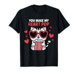 Kawaii Cat Valentine’s Day "You Make My Heart Pop" Popcorn T-Shirt