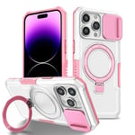 Apple iPhone 15 Pro Magsafe Sliding Cover Case PinkWhite