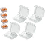 Zenitech - Lot de 4 boîtiers de connexion étanche IPX8 Happy Small + 4 bornes de connexions 3 entrées S221 wago - Orange