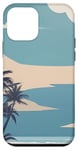 iPhone 12 mini Blue Beach Landscape: Tropical Scene, Waves, Sand, Clouds Case