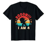 Youth Retro Vintage Dabbing Boom I Am 4 4th Birthday Boy Kids T-Shirt